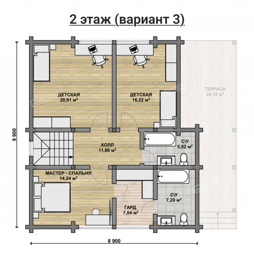 Дом из клееного бруса VZ-380   